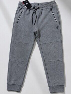 Spyder Men's Gray Knit Joggers with Black Drawcords